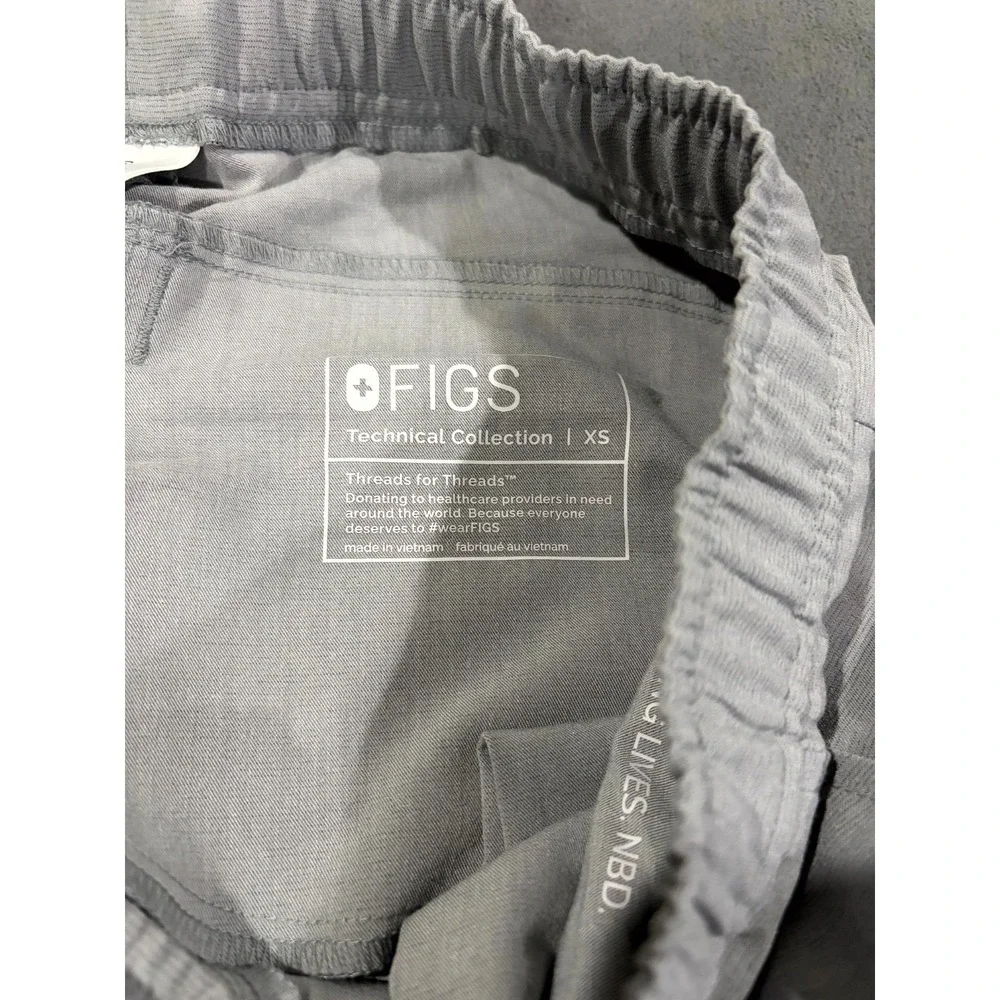 FIGS Technical Collection Jogger Scrub Pants Mens XS Gray‎ Stretch Drawstring